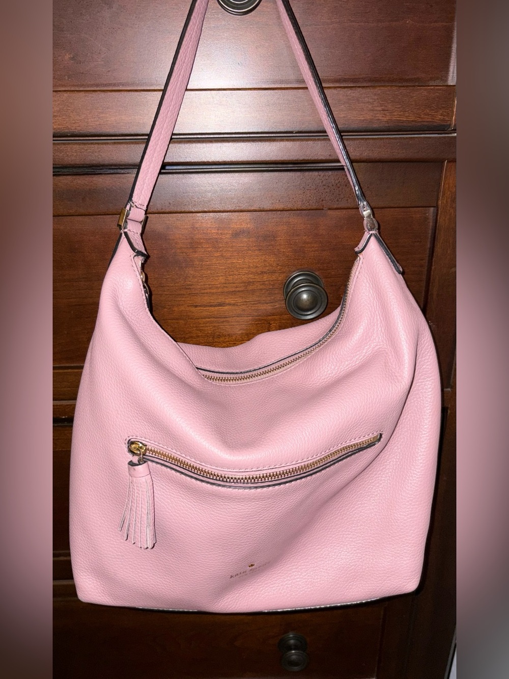 Kate Spade Soft Leather Hobo Bag - pinkish. purple mauve color